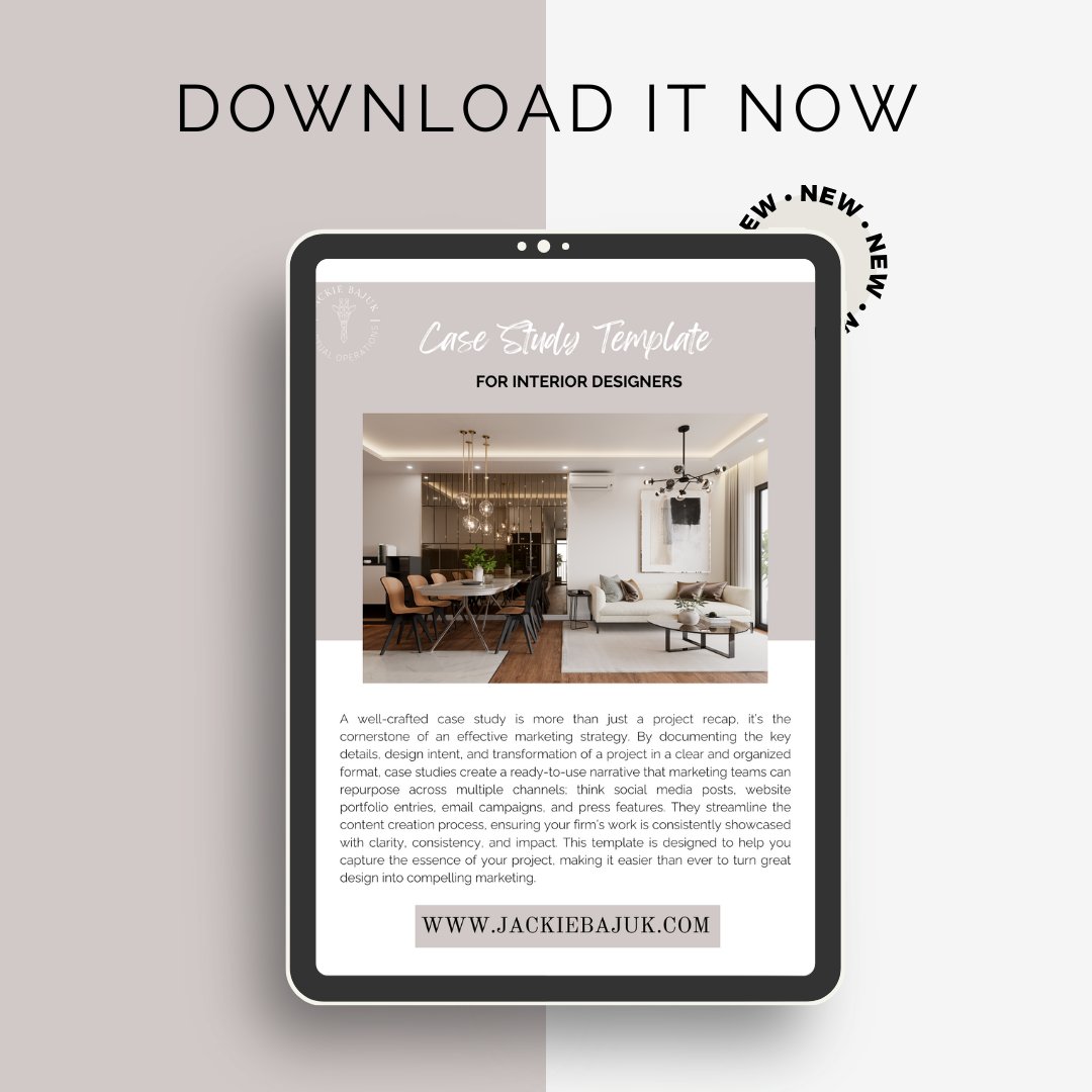 Preview of the free Case Study Template for interior designers